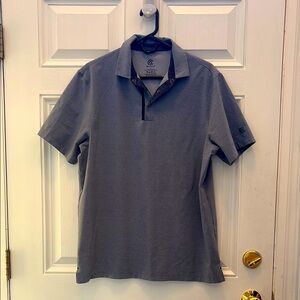 Champion Men Short Sleeved Gray Polo Shirt, 3 Snap Collar, Soft, Golf, Size L